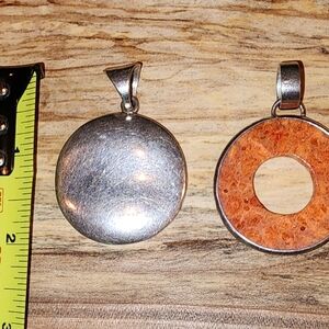 Sterling Silver and Sponge Coarl Pendant